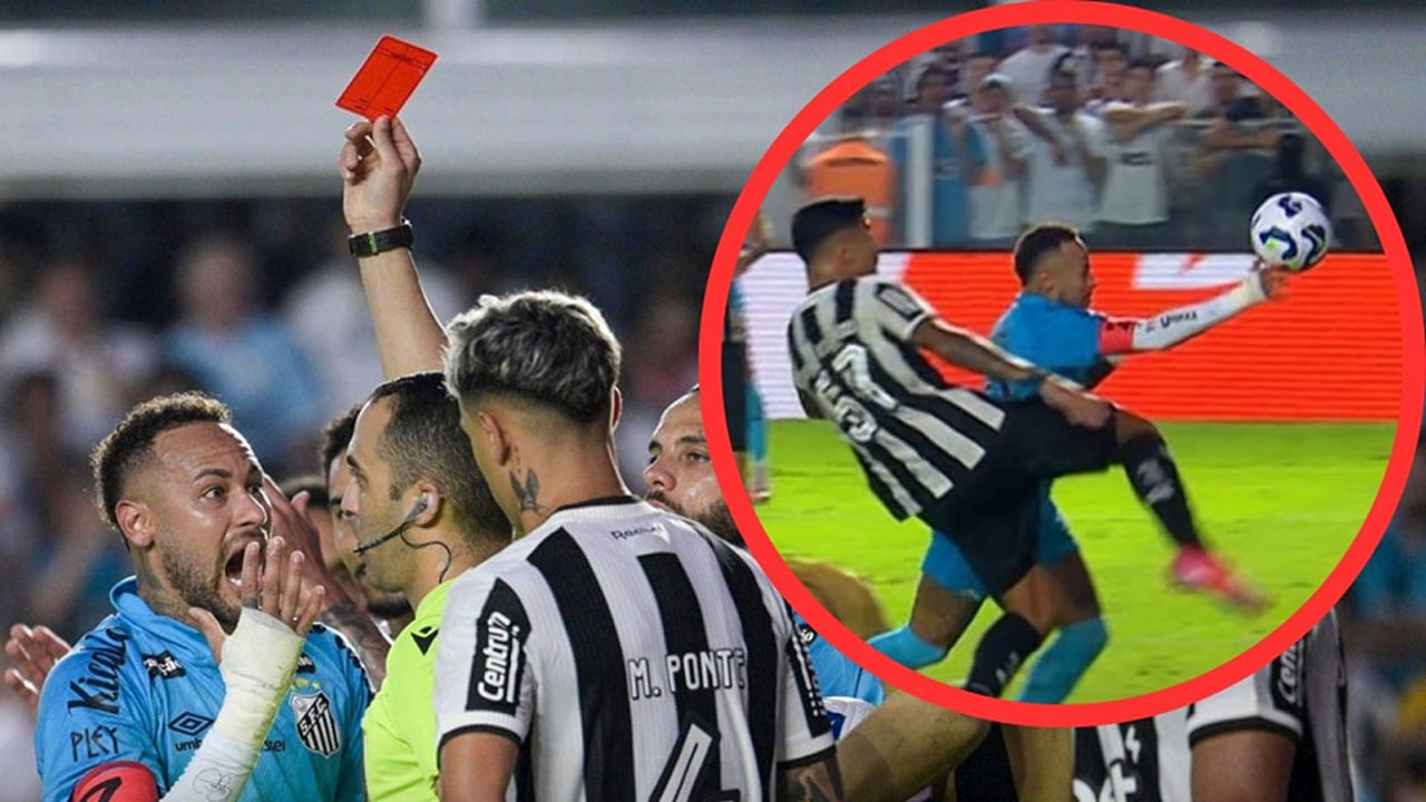 Neymar got a red card for scoring with his hand!