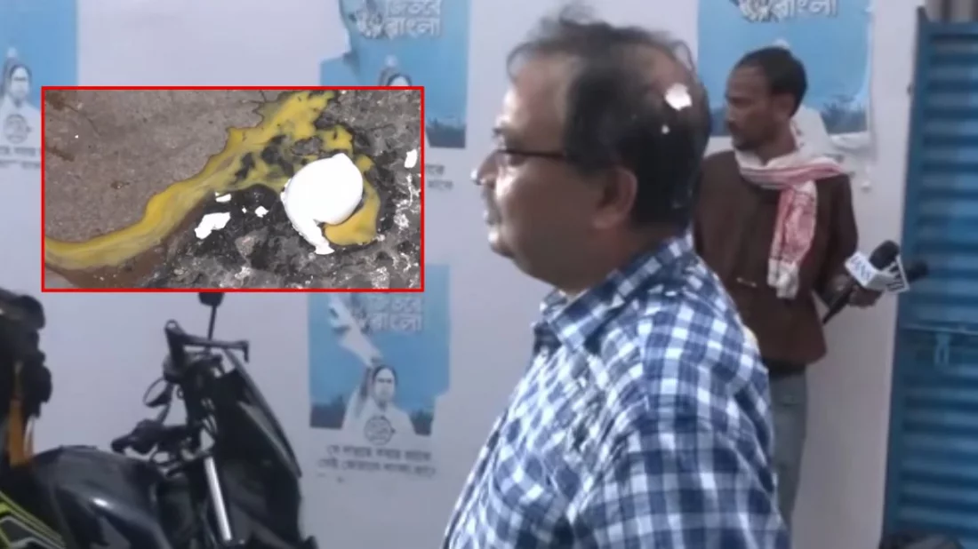 মমতার বাড়ির সামনে তৃণমূল নেতা কুনাল ঘোষকে লক্ষ্য করে ছোড়া হলো পচা ডিম