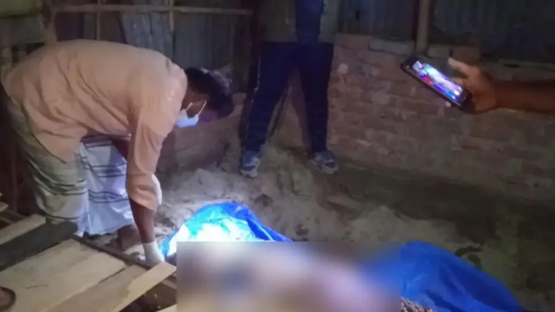 Two days after her disappearance, body of old woman found in floor of house, son absconding