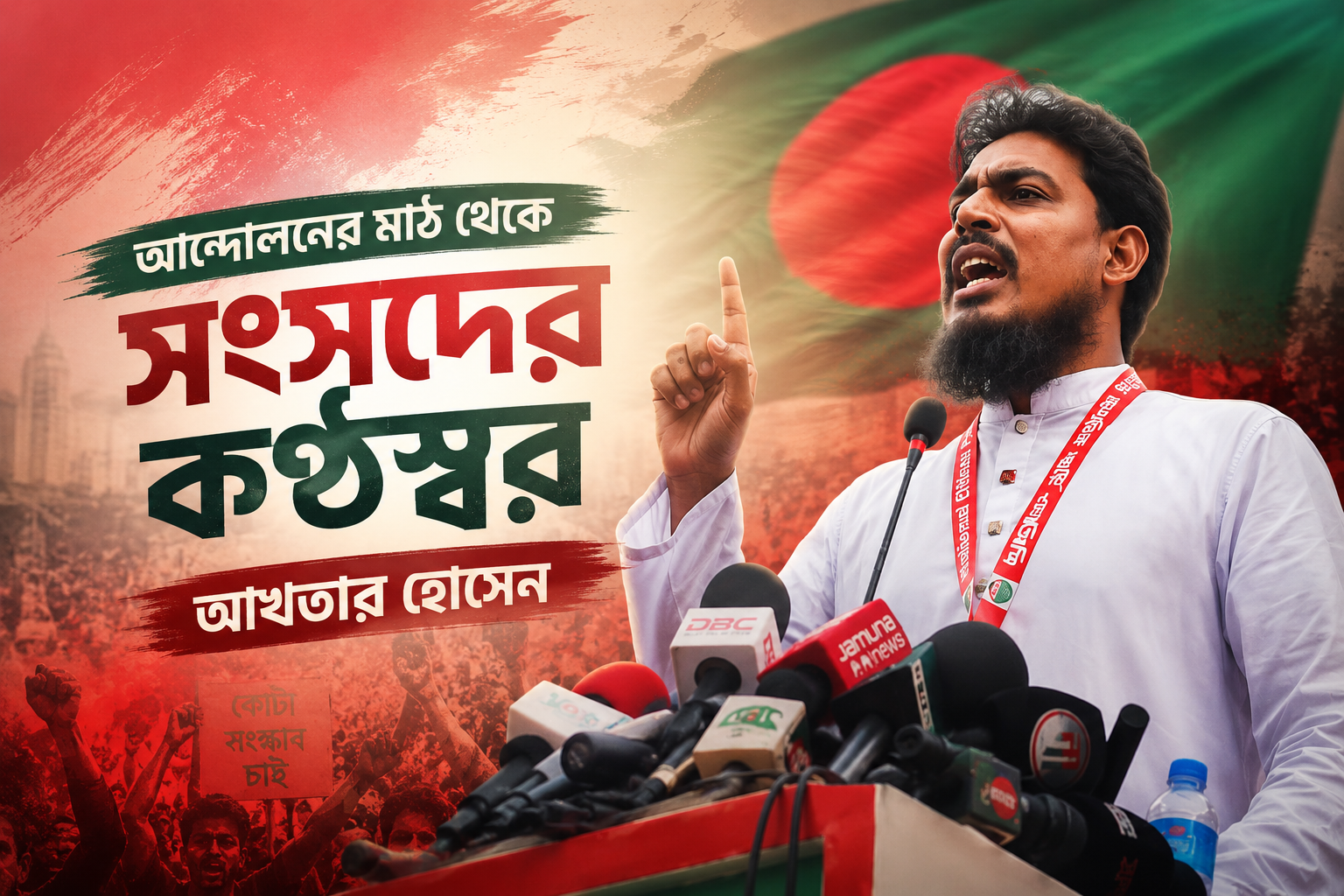 আন্দোলনের মাঠ থেকে সংসদের কণ্ঠস্বর আখতার হোসেন