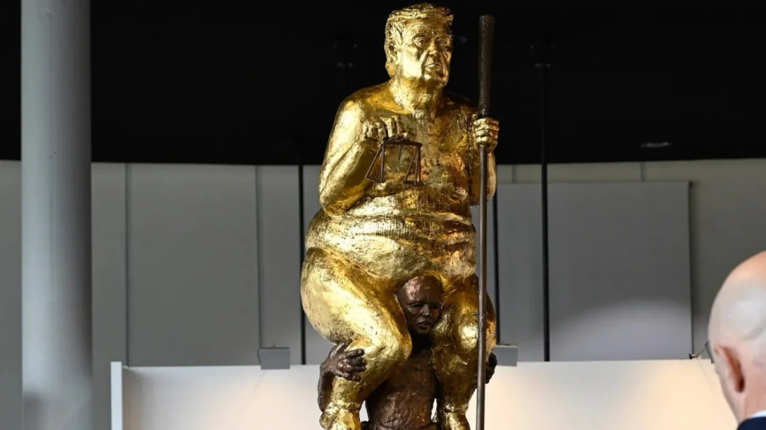 Nude Trump Sculpture ‘The Orange Plague’ at the European Parliament